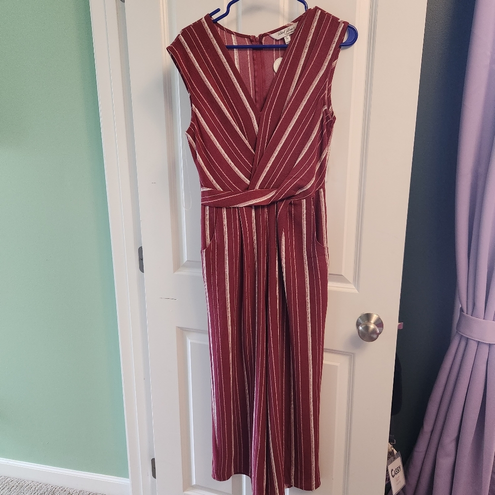 NWT Wine Lots of Love Wrap Jumpsuit